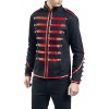 Men Red Parade Military Jacket Steampunk Marching Drummer Jacket 